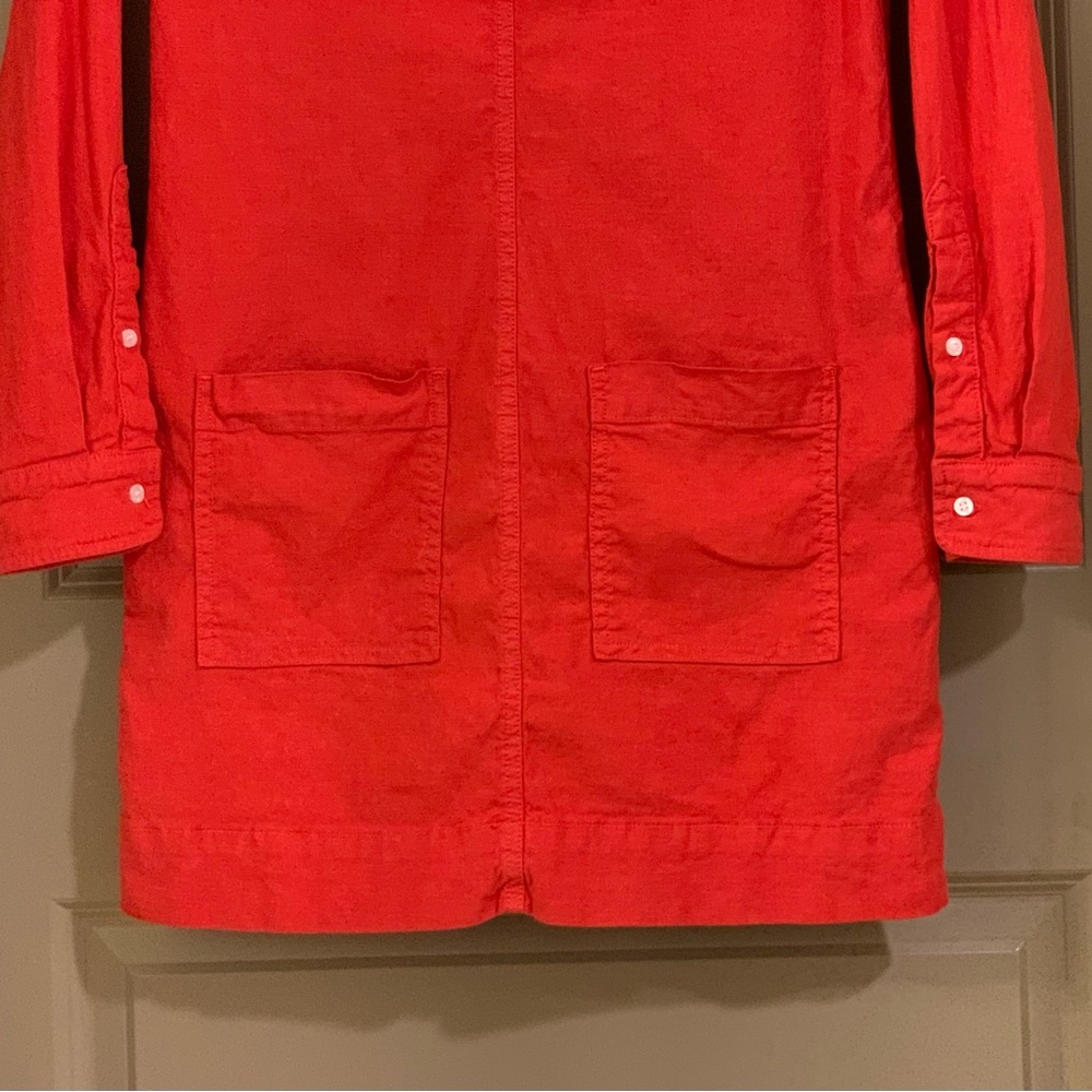 Frank & Eileen Southern Ireland Linen Blend Utility Mini Dress Red Size XS - Picture 14 of 16